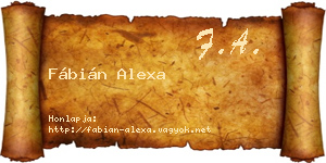 Fábián Alexa névjegykártya