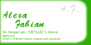 alexa fabian business card